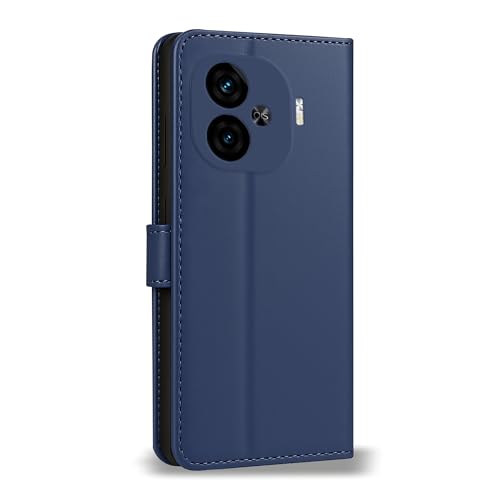 Image of AIBEX Shock Proof Flip Compatible for iQOO Neo 10R 5G Flip Cover Leather Finish | Inside TPU with Card Pockets | Wallet Stand | Complete Protection Flip Case - Blue