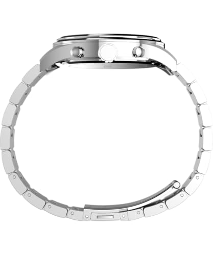 Timex Trend Herenhorloge, 16 mm, Zilverkleurig Roestvrijstalen Armband, Blauwe Wijzerplaat, Zilverkleurige Kast, TW2Y01400 - Afbeelding 4