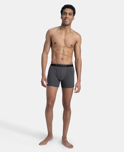 Image of Jockey 8009 Men Super Combed Cotton Rib Solid Boxer Brief with Ultrasoft and Durable Waistband (Pack of 3)