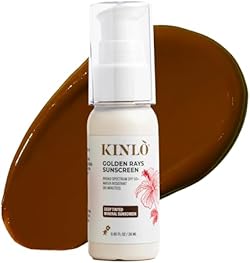 KINLO Golden Rays Sunscreen SPF 50 (Deep) Tinted Sunscreen for Face with SPF 50, Mineral Sunscreen with Zinc O