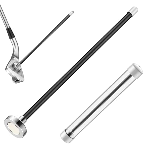 GreenHaven Magnetic Golf Alignment Rod Golf Club Alignment Stick Corrector Golf Swing Training Aid Portable Golf Direction Lie Angle Tool Swing Trainer Golf Practice Rod with Clear Storage Tube