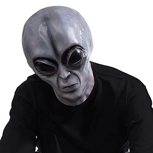 Image of Vmonke Realistic Alien Face Masks Extraterrestrial Encounter Prank Masks Fun Halloween Cosplay