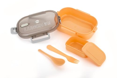 Image of MARKWELL Bpa Free Plastic Lunch Box, Food Grade Tiffin Boxes, Leak Proof Air Tight Dabba,Unbreakable Lid, Snacks Tiffin Box for Kids, Light Weight, Easy Clean(1500ml, Pack of 1, Orange)