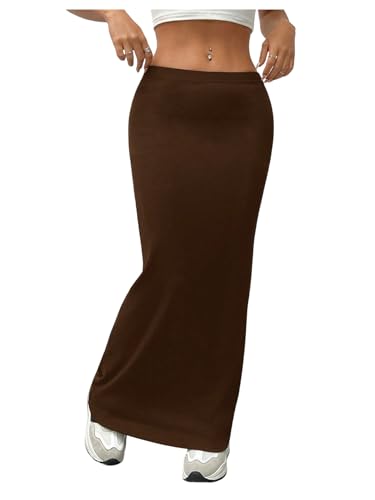Image of GORGLITTER Women's Trendy Pencil Long Maxi Skirts High Waisted Skirt
