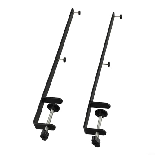 Honseadek Paquete de 2 abrazaderas de escritorio extendidas, soporte de fijación de tablero de clavijas de metal, 41,5 cm de altura, se adapta a escritorios de 1 a 5,5 cm de grosor, soporte ajustable