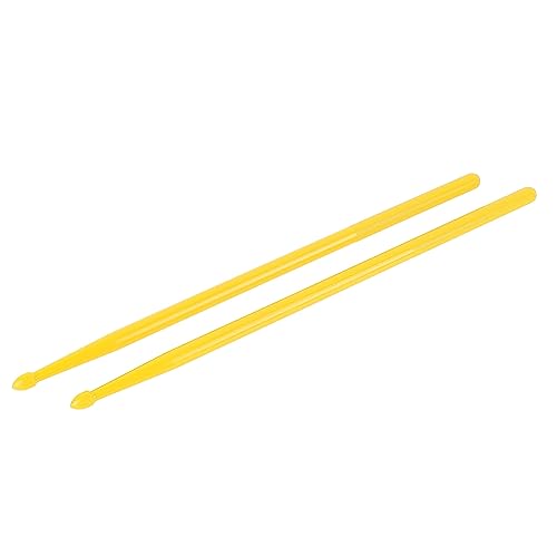 Juego de baquetas para batería, baquetas de nailon con tacto cómodo, 2 piezas para práctica en instrumentos de percusión (amarillo), accesorios para percusión miniatura 5