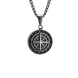 KDFIYSCV Collares retro de color plata Seeker Co para hombres, joyería de regalo con colgante de monedas metálicas vintage