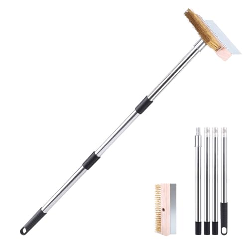 Brosse pour Four à Pizza 160cm, Brosse De Nettoyage pour Four à Pizza avec Grattoir, Accessoire de Four à Pizza pour la Cuisine, Brosse de Nettoyage à Long...