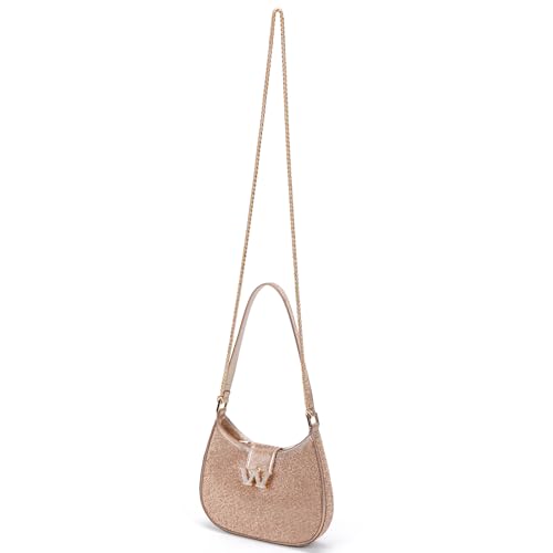 Image of BBTT.ful Rhinestone Evening Handbags Sparkling Crystal Purse Daily Casual Shoulder Bag
