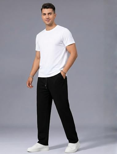 Image of Paralians Men's Polyester Straight Fit Track Pants with Flexi Waistband, Stretchable Mid-Rise Joggers for Sports, Gym & Casual Wear Pants Men