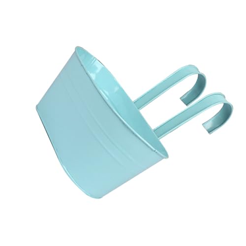 yuwqqoajv Macetero Colgante de Pared Elegante para balcón y Valla, maceteros para balcón, barandilla Colgante, macetas de Hierro para Exteriores, Azul Claro