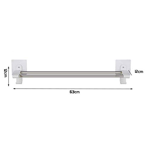 Image of HOKIPO Plastic Magic Sticker Series Self Adhesive Towel Holder For Bathroom (Model - Ar2127), White