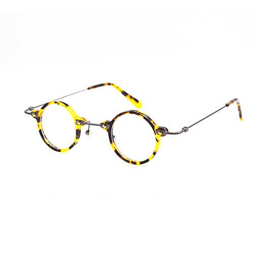 Image of Blue Light Blocking Glasses Computer Game Vintage Small Round Acetate Eyeglasses Frames