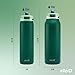 Ello Pop & Fill 22oz Stainless Steel Water Bottle with Quick Fill Technology, Double Walled and Vacuum Insulated Metal, Leak Proof Locking Lid, Sip and Chug, Reusable, BPA Free, Forest Mist