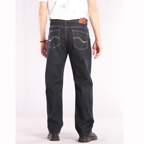 XYGJZ Mens Straight Leg Denim Jeans Regular Fit Big and Tall Denim Pants4