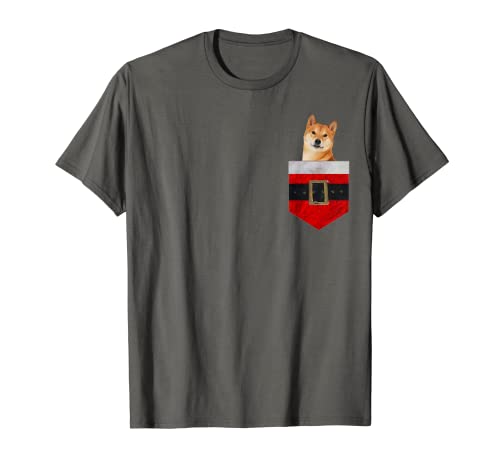 Perro en tu Bolsillo Santa Shiba Inu Camiseta