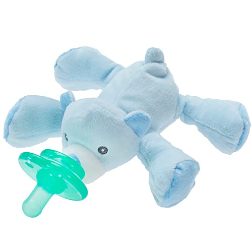 Image of Nookums Paci-Plushies Shakies - Pacifier Holder with Built in Rattle (2 in 1)- Adapts to Name Brand Pacifiers, Suitable for All Ages, Plush Toy Includes Detachable Pacifier (Bentley The Bear)