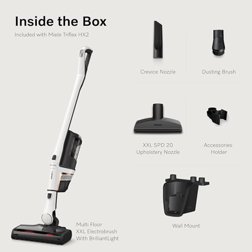 Image of Miele Triflex HX2 Self-Standing Cordless Stick Vacuum Cleaner, 60 min runtime, Lotus White / Rose Gold