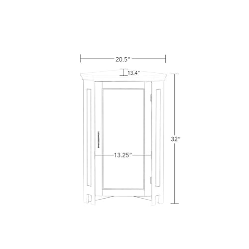 Riverridge Somerset Single Door Corner Floor Cabinet, White #TOP2