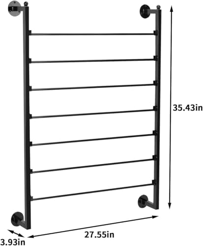 Image of Ribbon Organizer, 7 Tier Wall Mounted Metal Holder,Holiday /Birthday Gift Wrapping Organizer Storage Ribbon Storage Rack for Craft Cake Shop Flower Store,Tie Scarf Rack (Black)