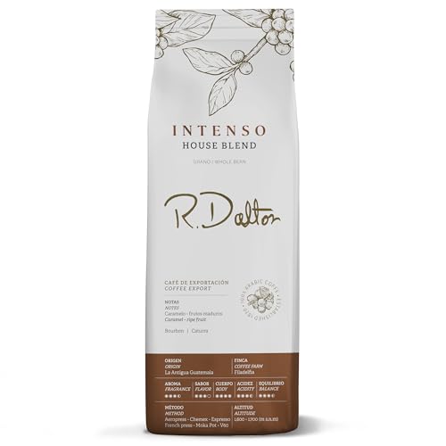 R. Dalton Coffee Intenso House Blend Whole Bean Coffee - Medium Roast - Caramel And Ripe Fruit Notes - All Brewing Methods - Premium Quality – From Antigua Guatemala – 100% Arabica - 12 oz