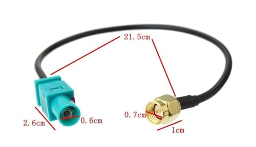 Samochodowa antena GPS 15 cm | Fakra Z męski na SMA męski | Kabel adaptera anteny samochodowej RG174 | Do radia samochodowego Android Radio samochodowe GPS Nawigacja GPS DAB Digital Radio 4G LTE