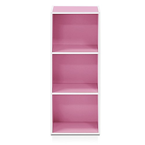 image for Furinno LUDER Book Shelf, 3-Cube Bookshelf, Bookcase with Open Shelves