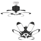 BRAINIAC 150W LED Garage Light Bulb with 6 Adjustable Panels, E26/E27 Screw in Shop Light Ceiling Light for Garage Workshop Barn - 2Pack