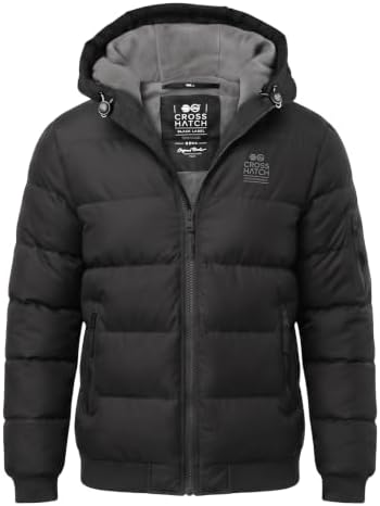 Crosshatch Mens Althorpe’ Quilted Padded Hood Jacket Fleece Lined...