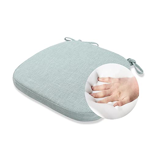 Kgplome Kitchen Chair Cushions With Ties - Memory Foam No Slip Seat Cushion And Dining Room Chair Pad With Machine Washable Cover [16.5 X 16.2 Inches] - Lake Green #TOP9