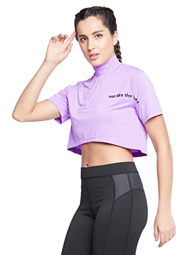 Image of Clovia Women's Comfort-Fit Active Crop Top - Yellow
