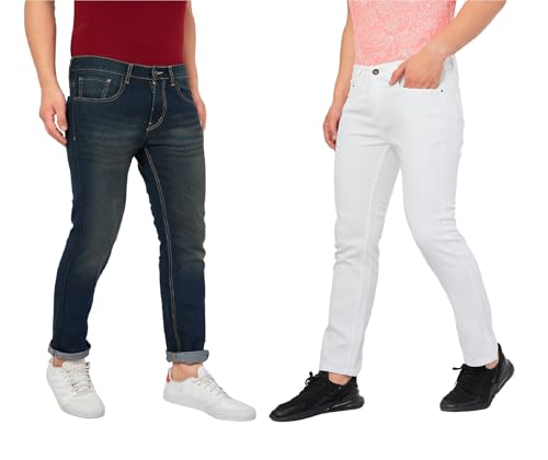 Image of Ben Martin Men's Slim Fit Mid Rise Pack of 2 Stretchable Casusal Denim Combo Jeans Pant, CMB-AU24