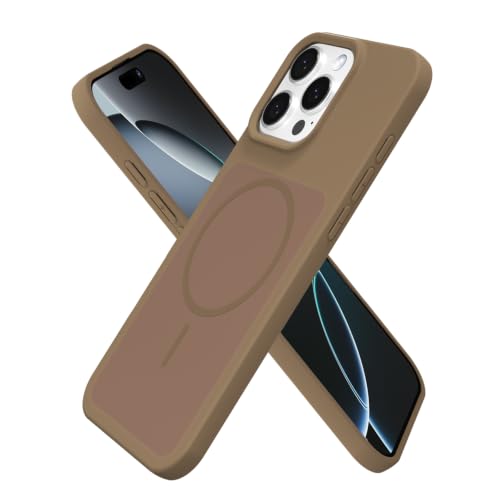 Coque iPhone 16 Pro esthétique sécurisée en gel souple marron mat
