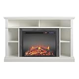 Beaumont Lane Electric Corner Electric Fireplace Heater up to 50' in White