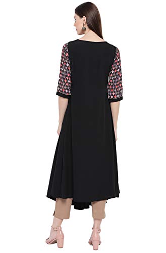Image of Janasya Women's Crepe Regular Kurta