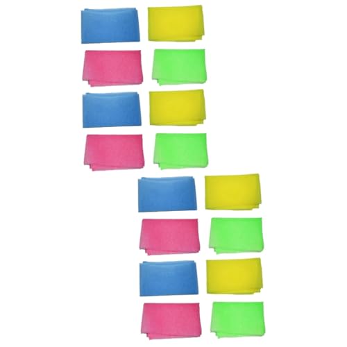 Serviettes de bain exfoliantes Healeved 16 pièces jaune vert bleu rose