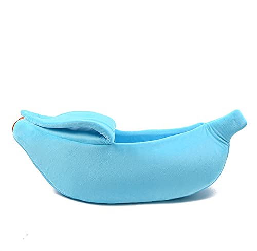 Lit banane bleu pour chat et chien 40x15cm mignon et lavable
