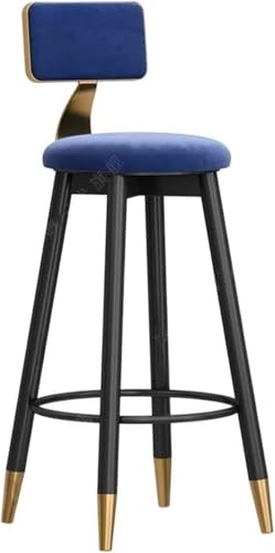 Chaise de bar 75 cm noire avec dossier confortable pour cuisine