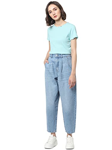 Image of ONLY Women's Polyester Blend Slim Fit T-Shirt