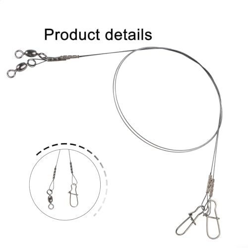Titanium Fishing Leader Wire con Doble Cierre y Giratorio miniatura 6