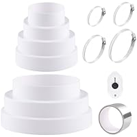 Universal Reduzierverbinder Ø80-150mm Reduzierstück Ø 80 100 110 120 130 150 mm mit Edelstahl Schlauchschellen Aluminiumfolienband ABS Reduzierstück für Lüftungssystem Lüftung Rundrohr Ventilation