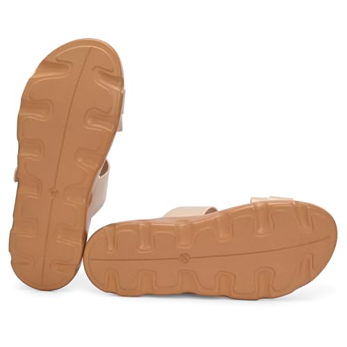 Image of Legwork Women's Orthopaedic T-Strap Thong Sandal | Acupressure Massage Footbed | EVA Cushioned Platform Sole | Doctor Arch Support | Adjustable Buckle Strap | Diabetic Friendly Flat Sandals for Women | UK 3-8 | Brown, Tan, Pink