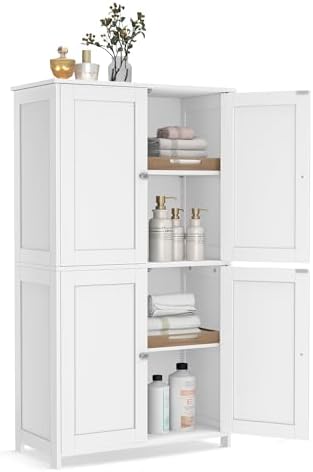 VASAGLE Floor Storage Cabinet, Shaker Cabinet with 2 Adjustable S...