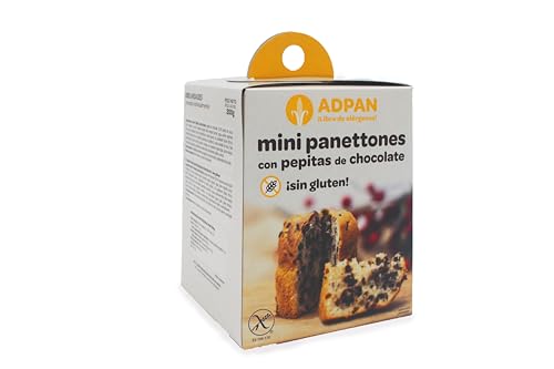 Adpan - Mini Panettones Sin Gluten y Sin Lactosa con Pepitas de Chocolate – Estuche de 2 x 100g (200g) - Delicioso Panetone Dulce Navideño (Sin Pasas Ni Fruta Confitada) Adpan - Mini Panettones Sin Gluten y Sin Lactosa con Pepitas de Chocolate – Estuche de 2 x 100g (200g) - Delicioso Panetone Dulce Navideño (Sin Pasas Ni Fruta Confitada)