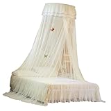 【INSTALLATION SIMPLE】 Avec un cerceau pop-ou ouvert à torsion pliable, la canopée pour la petite fille du berceau est installée en quelques secondes. Il est livré avec les accessoires nécessaires, y compris l'adhésif, un fort crochet d'aspiration et des vis pour faciliter l'installation sans effort.