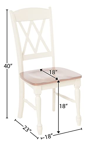 image for Home Styles Monarch Double X-back White and Oak Dining Chairs, with So