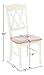 Home Styles Monarch Double X-back White and Oak Dining Chairs, with Solid Hardwood Construction, Turned Legs, and Distressed Oak Finish, Set of Two