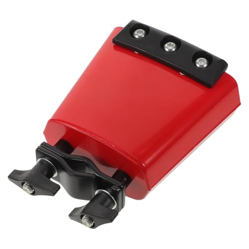 Cloche de batterie rouge Toyvian avec sourdine percussion et clip