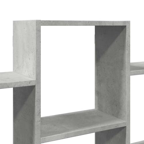 Estantería de pared de madera gris hormigón con acabado refinado y minimalista 7
