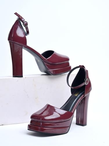Image of Shoetopia Women's Lace-Up Platform Block Style High Heels Sandal for Party Night Out Comfortable Cushion Sole, Casual & Dressy Summer Footwear